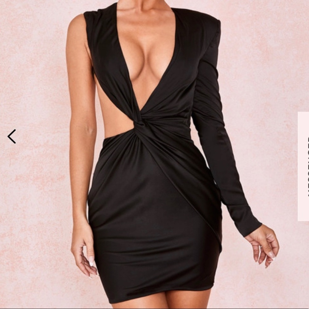 House of CB satin black dress- Never worn.